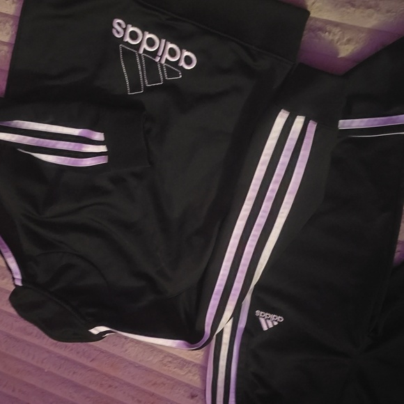 Adidas Kids Black Tracksuit Set Like New - Picture 7 of 8